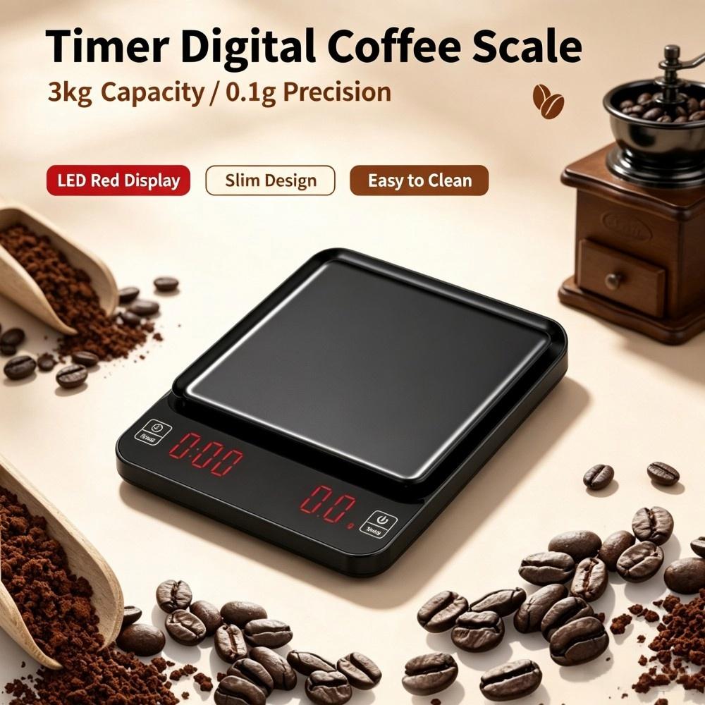 Kitchen Baking - Timbangan Kopi Digital Presisi Tinggi 3kg/0.1g,