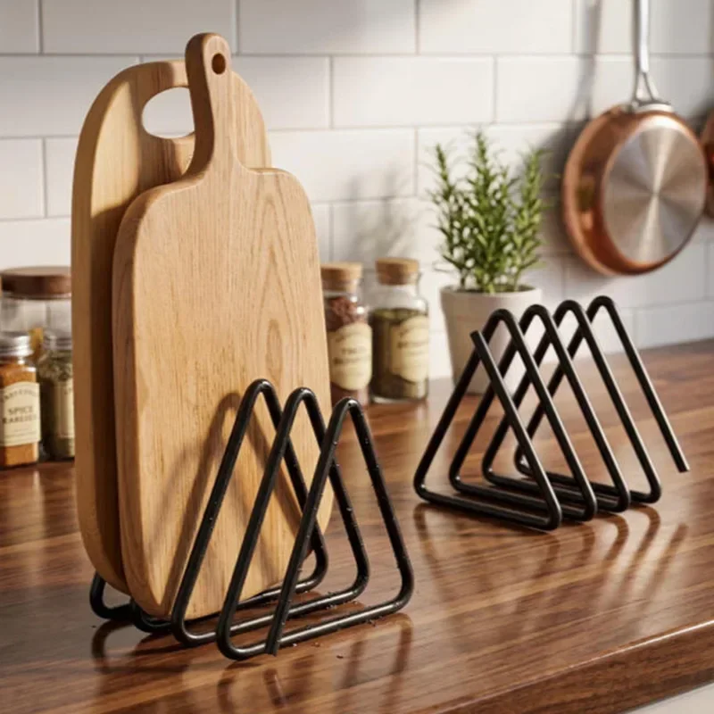 Kitchen Cabinet Baking Organizer - Rak Penyimpanan Papan Potong Segitiga Hemat