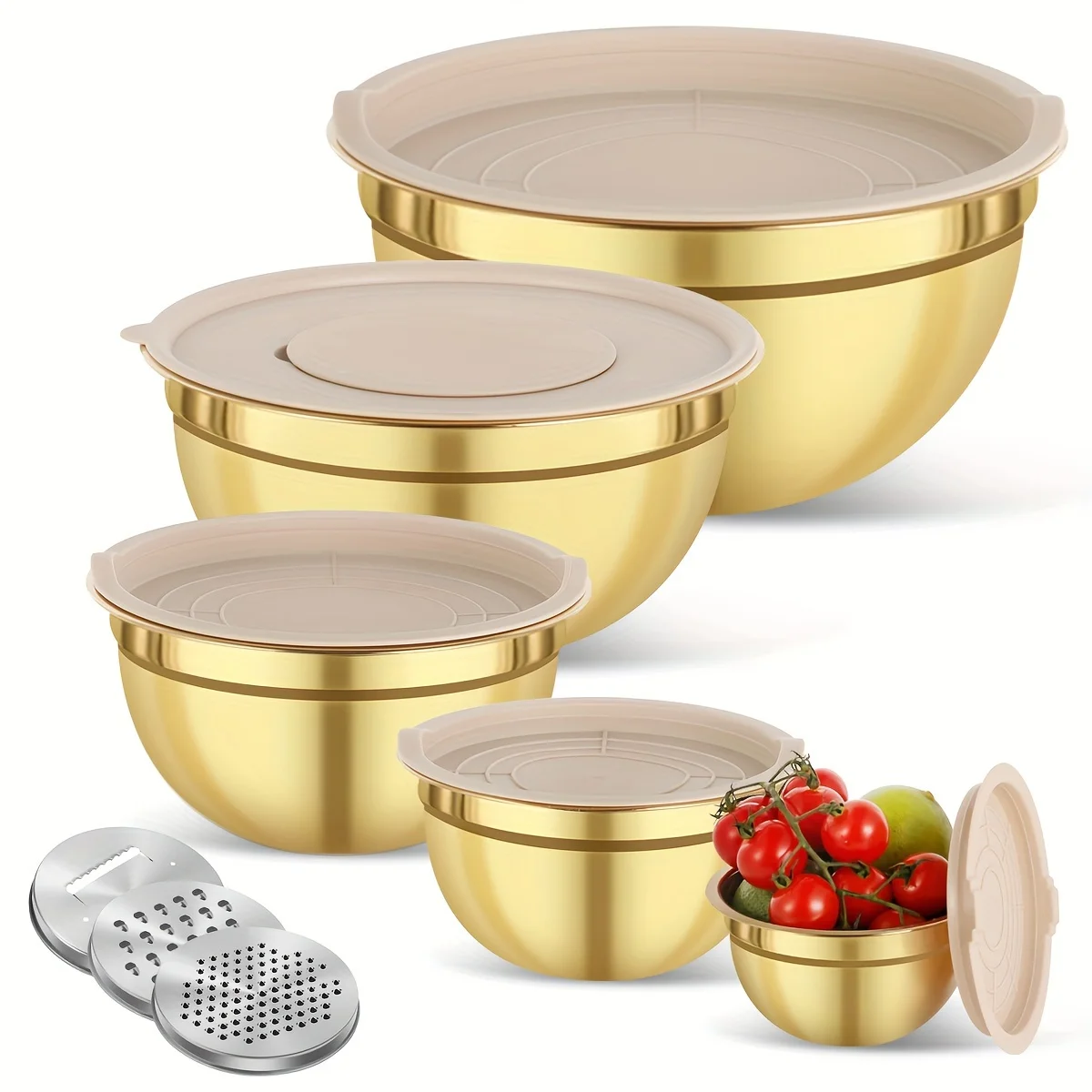 Kitchen Baking Bowls - Set mangkuk pencampur baja tahan karat