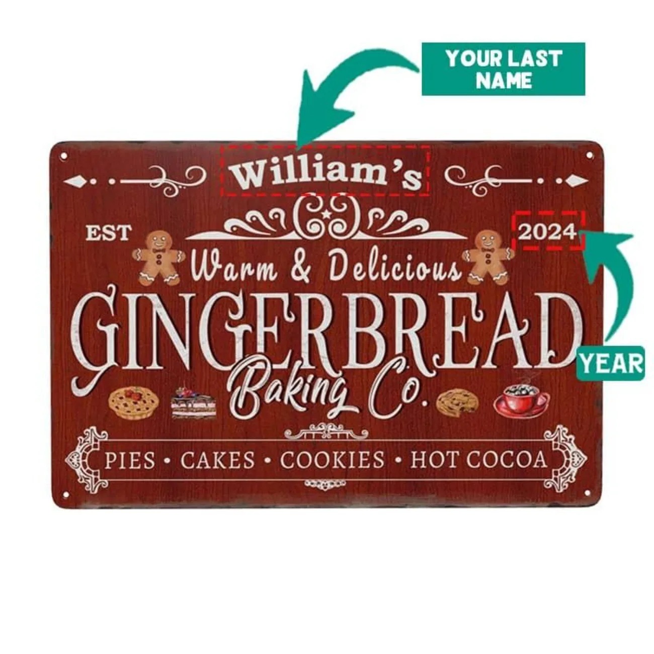 Kitchen Baking - 1 buah Papan Aluminium Personalized Gingerbread
