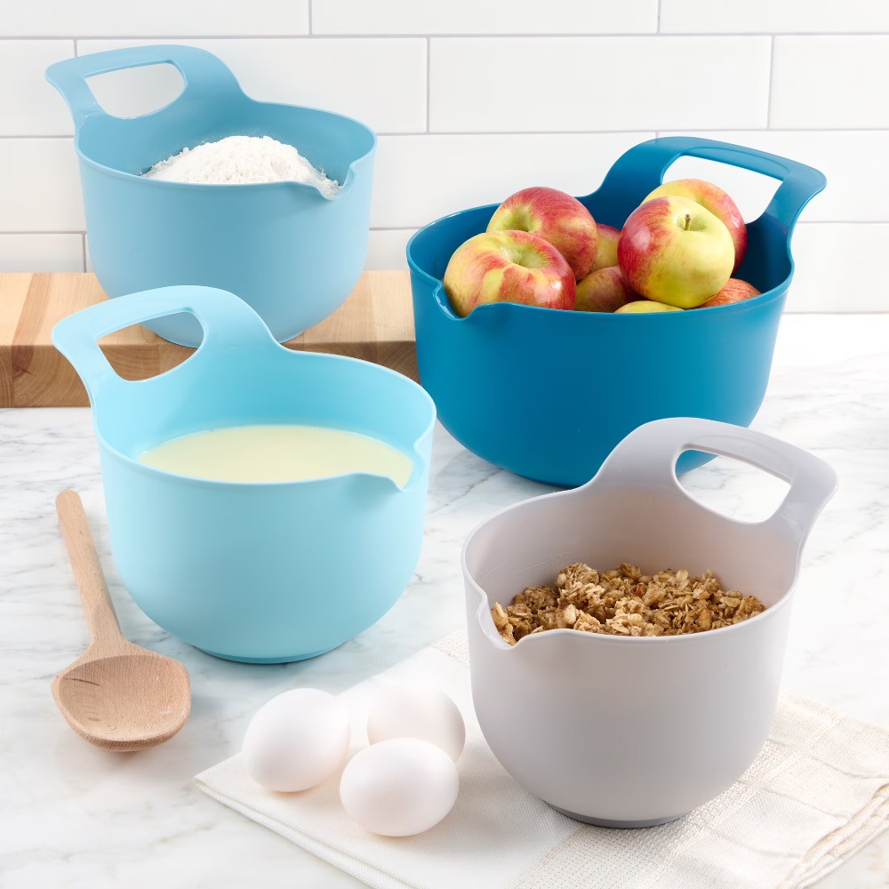 Kitchen Baking Bowls - Set Mangkuk Plastik untuk Mencampur, 4