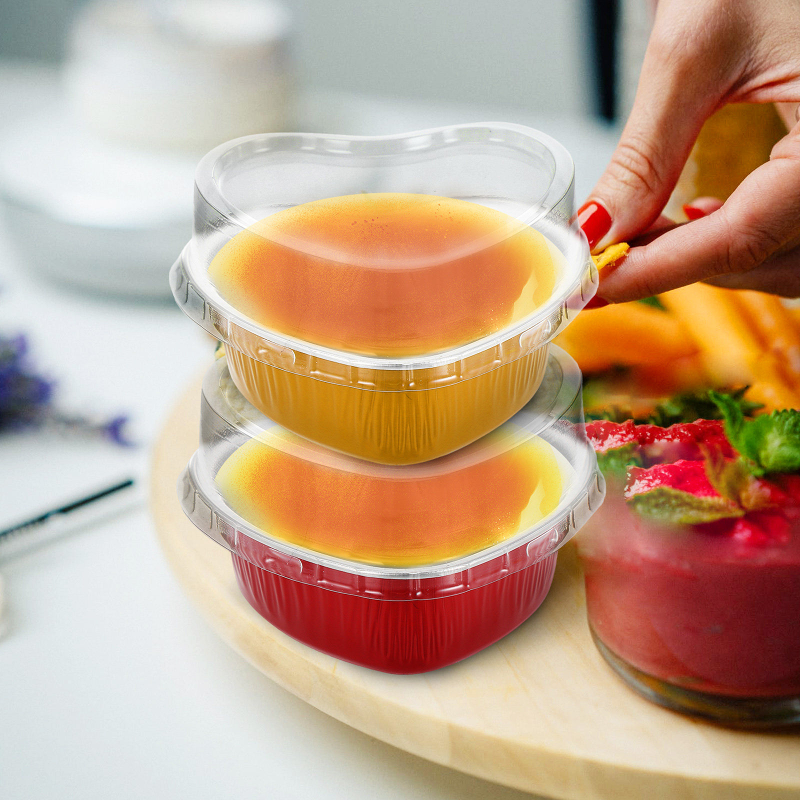 Kitchen Baking Bowls - 20Set Loyang Kue Berbentuk Hati dari
