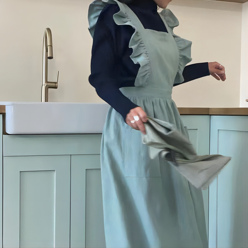 1 Buah Celemek Antik Linen Kat - Kitchen Baking ulasan dan harga