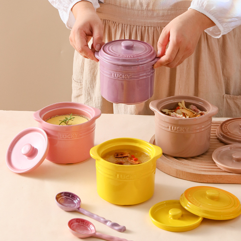 Mangkuk Keramik Tutup Ganda, M - Kitchen Baking Bowls ulasan dan harga