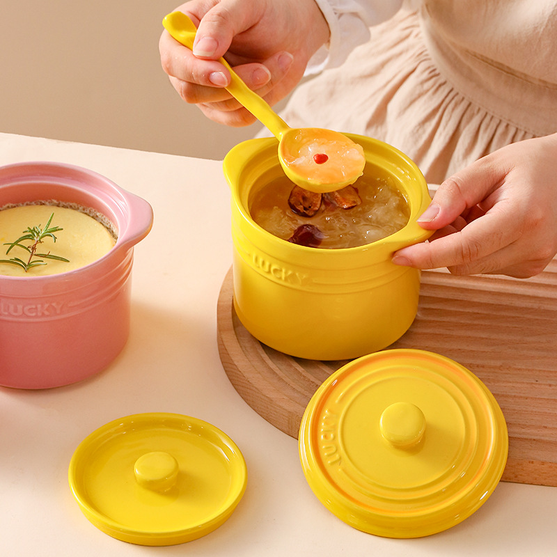 Mangkuk Keramik Tutup Ganda, M - Kitchen Baking Bowls ulasan dan harga