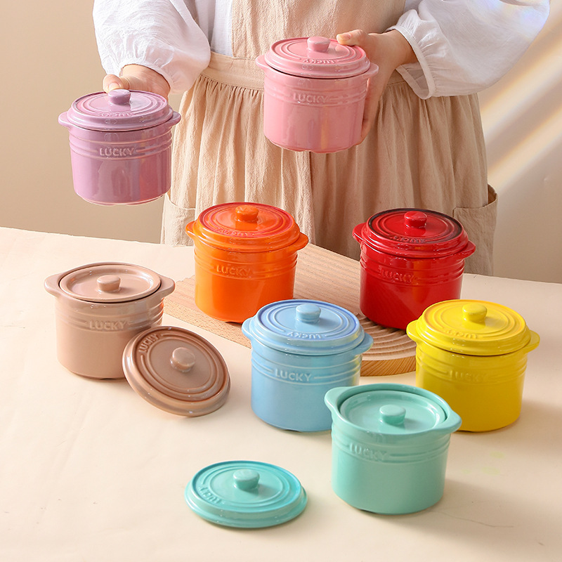 Mangkuk Keramik Tutup Ganda, M - Kitchen Baking Bowls ulasan dan harga