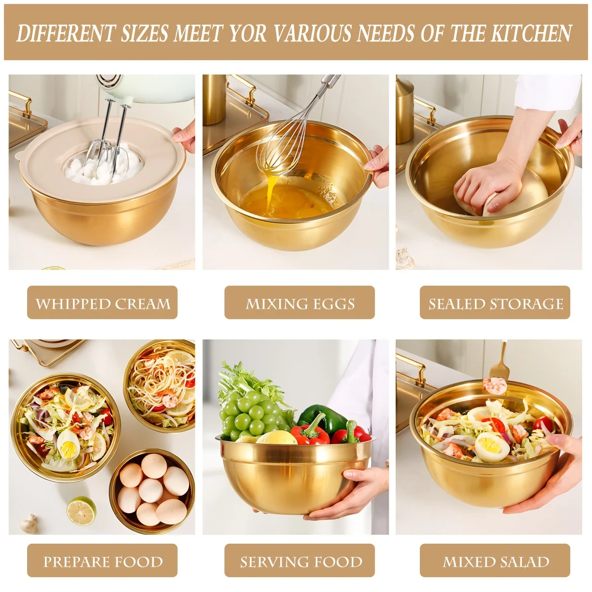 Set mangkuk pencampur baja tah - Kitchen Baking Bowls ulasan dan harga