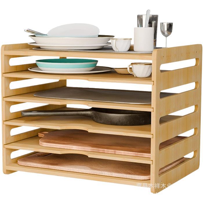 Rak penyimpanan dapur kayu sol - Kitchen Cabinet Baking Sheet Organizer ulasan dan harga