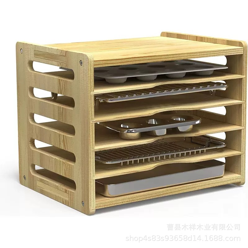 Rak penyimpanan dapur kayu sol - Kitchen Cabinet Baking Sheet Organizer ulasan dan harga