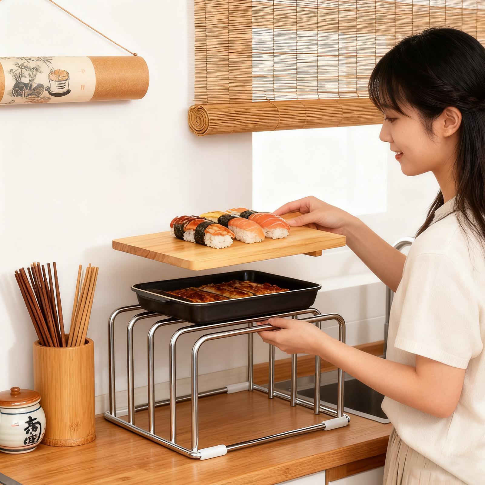 Rak Penyimpanan Papan Pemotong - Kitchen Cabinet Baking Organizer ulasan dan harga