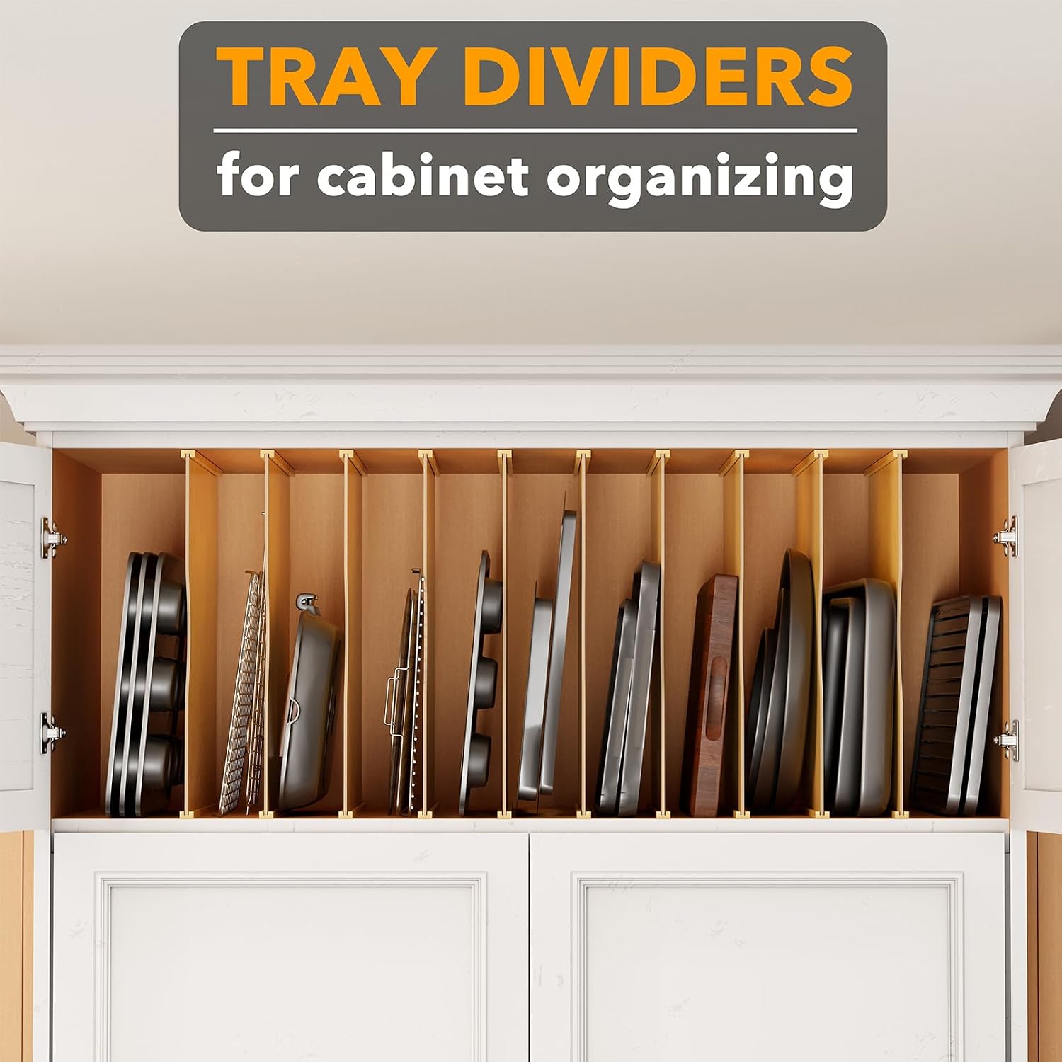 10 Paket Pembatas Nampan Bambu - Kitchen Cabinet Baking Organizer ulasan dan harga